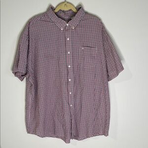 Dockers Men's Red and Blue Checkered Button Down Shirt